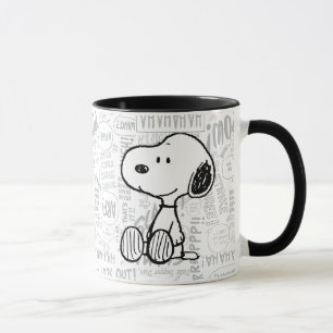 Mug PEANUTS   Snoopy en bandes dessinées noir et blanc