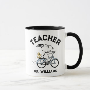 Mug Peanuts   Snoopy & Woodstock Bicycle Teacher