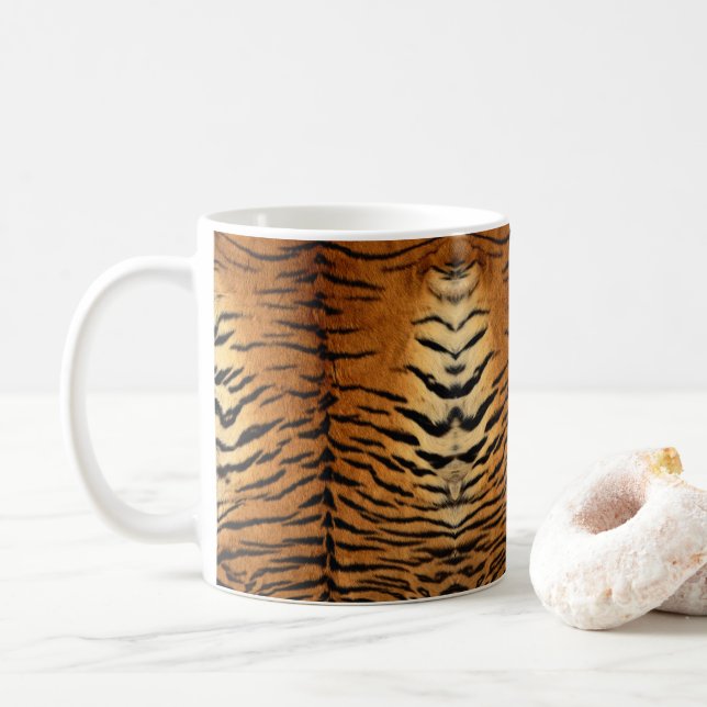 Mug Peau de tigre de Sibérie Faux (Avec donut)