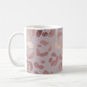 Mug Peau léopard : élégance or rose.