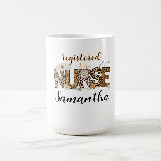Mug Peau léopard moderne Infirmière Brown (Centre)