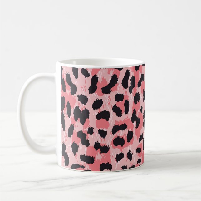 Mug Peau léopard : texture vintage et transparente (Gauche)