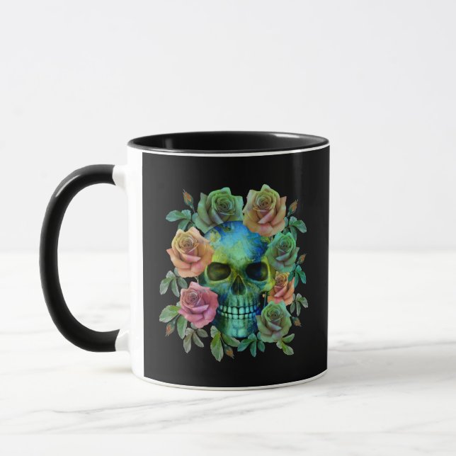 MUG PEAU VERT MORT AVEC FLEURS (Gauche)