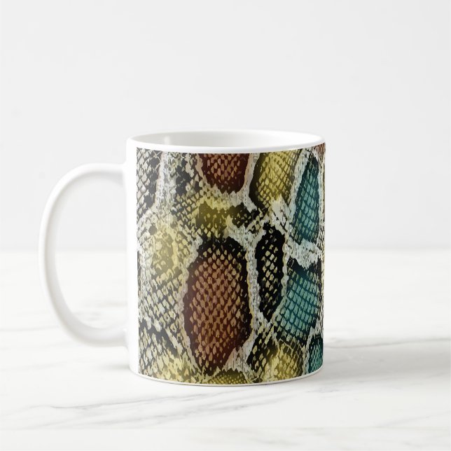 Mug Peaux de serpent colorées : conception transparent (Gauche)
