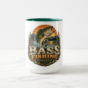 Mug Pêche à la basse vintage au lever du soleil