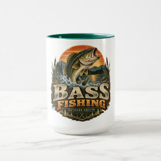 Mug Pêche à la basse vintage au lever du soleil