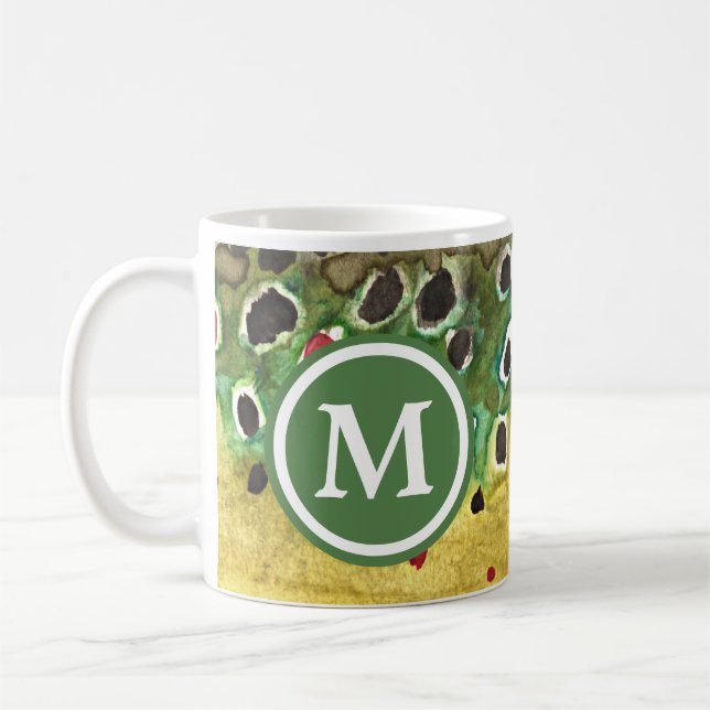 Mug Pêche à la truite Brown monogramme (Gauche)