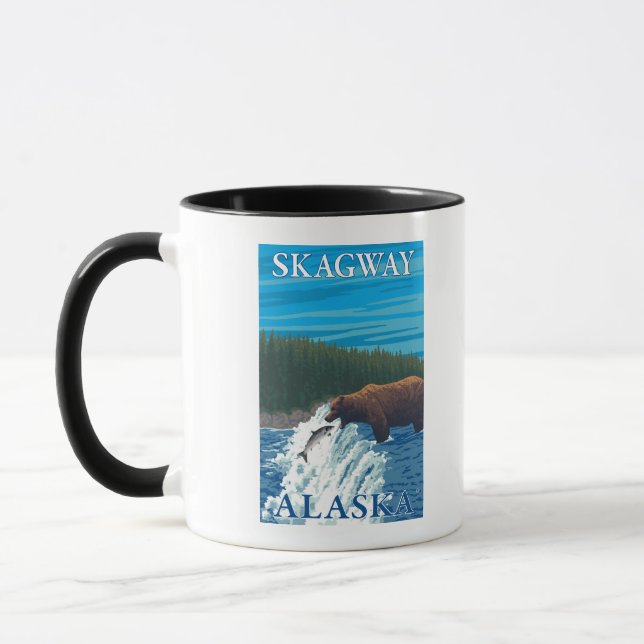 Mug Pêche à l'ours dans la rivière - Skagway, Alaska (Gauche)