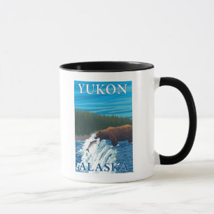 Mug Pêche à l'ours dans la rivière - Yukon, Alaska
