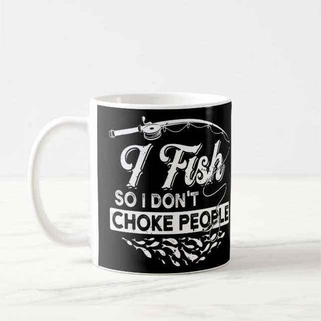 Mug Pêche Aîné I Poisson Donc je ne Choke pas les gens (Gauche)