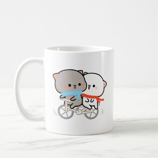 Mug pêche au chat mochi et goma (Gauche)
