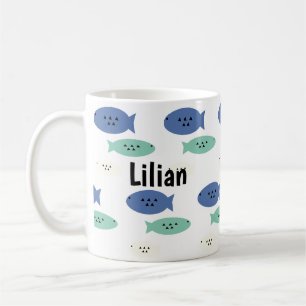 Mug Pêche aux poissons mignons nom pour enfants