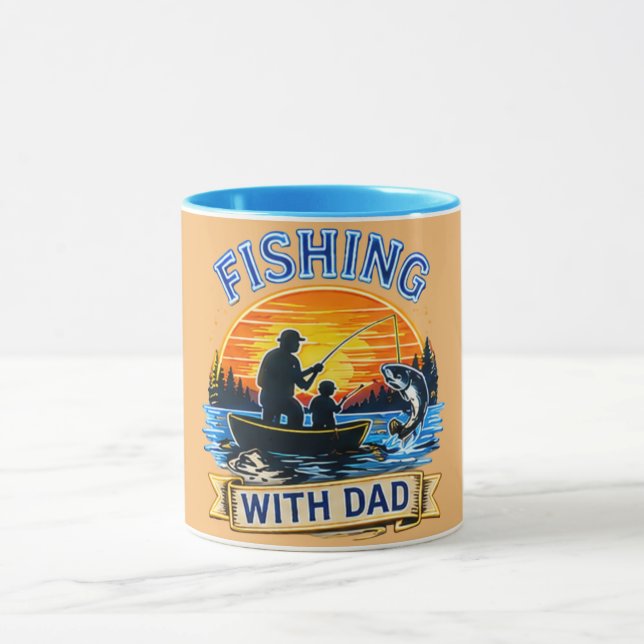 Mug Pêche avec papa – Cadeau parfait pour la fête des  (Centre)