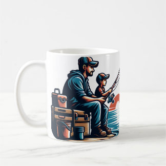 Mug Pêche avec papa - Desig de la Fête du Père Vintage