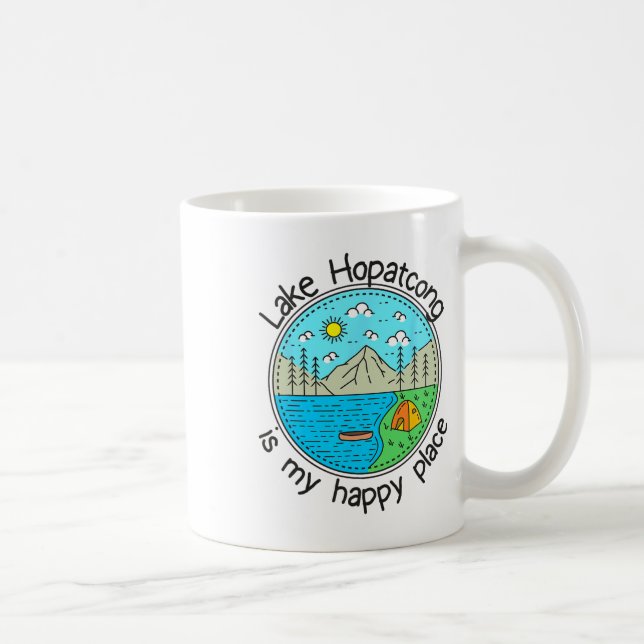 Mug Pêche Bateau Camping - Mon endroit heureux Lake Ho (Droite)