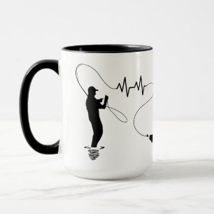 Mug Pêche Battement de coeur Truite Pêche à la mouche