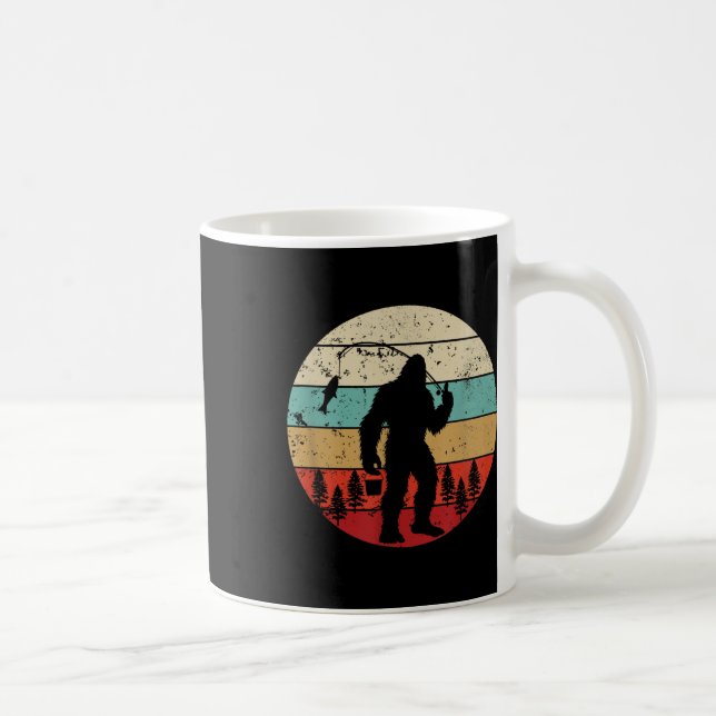 Mug Pêche Bigfoot Drôle Poisson Pêcheur Rétro Sasquatc (Droite)