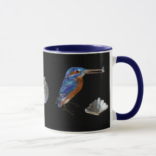 Mug PÊCHE, Bleu électrique, Noir