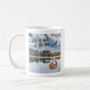 Mug Pêche-cadeau à la retraite à l'aquarelle du lac