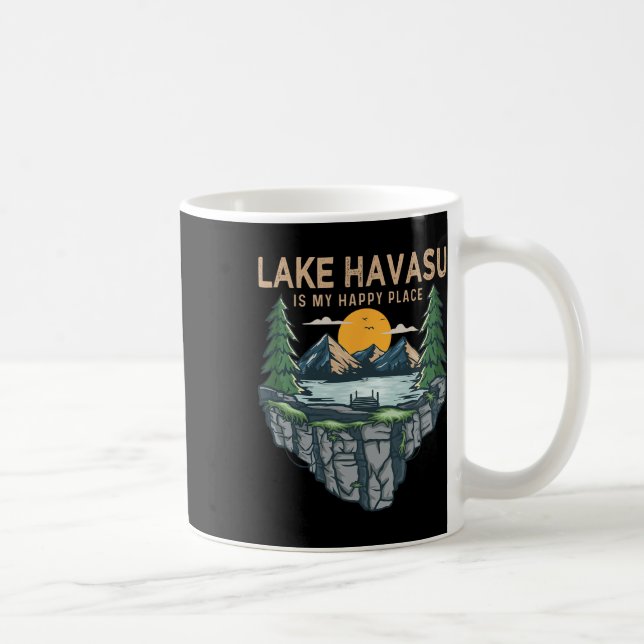 Mug Pêche Camping - My Happy Place Lake Hava (Droite)