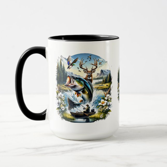 Mug Pêche, Cerf, Chasse au Canard (Gauche)