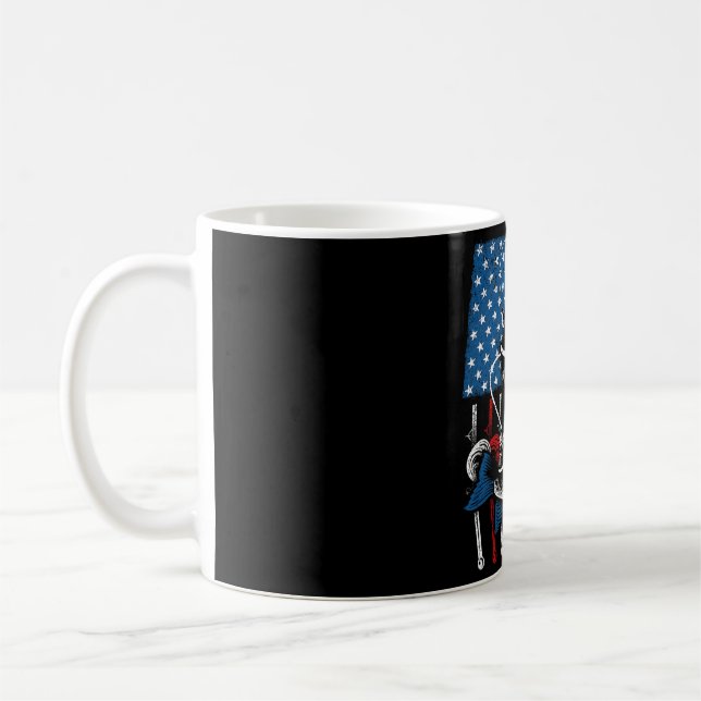 Mug Pêche Cool Pour Hommes Femmes Drapeau Américain Us (Gauche)