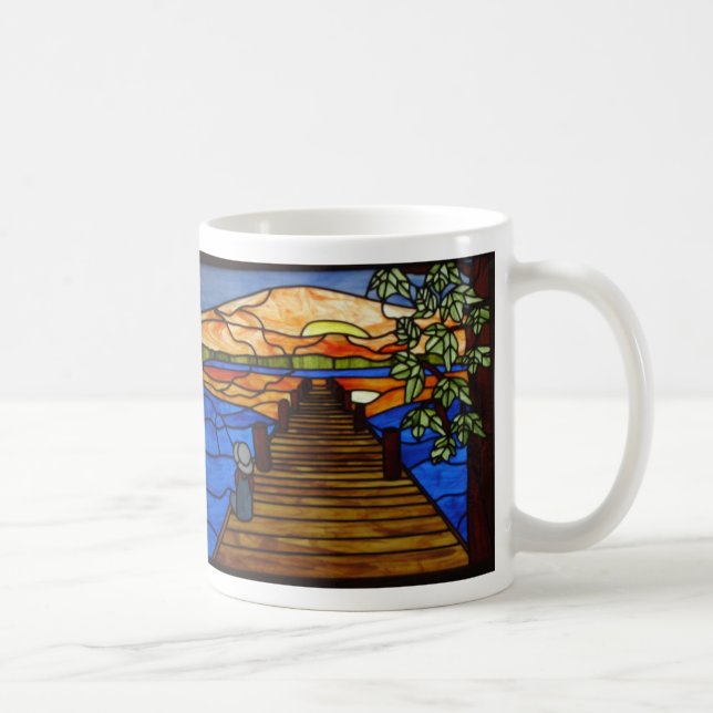 Mug Pêche de garçon en verre souillé (Droite)