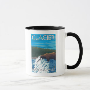 Mug Pêche d'ours en rivière - parc national de