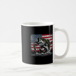 Mug Pêche Drapeau Américain Rétro B Poisson Pêcheur Ca