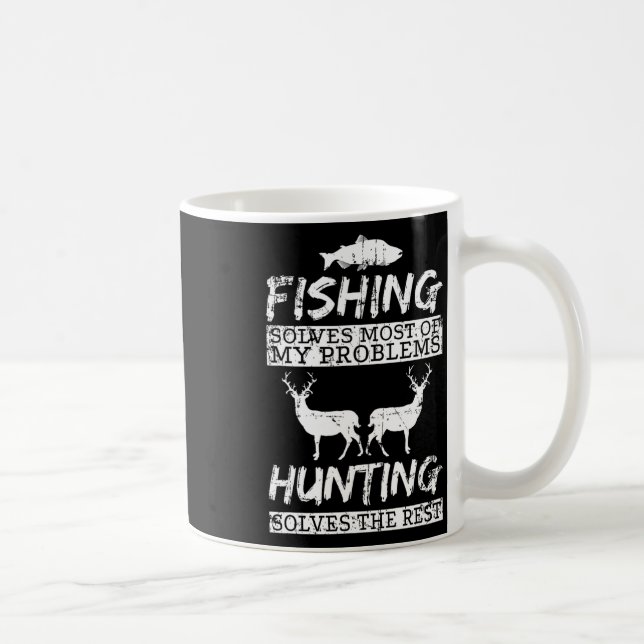 Mug Pêche drôle chasse résout problème poisson cerf gr (Droite)