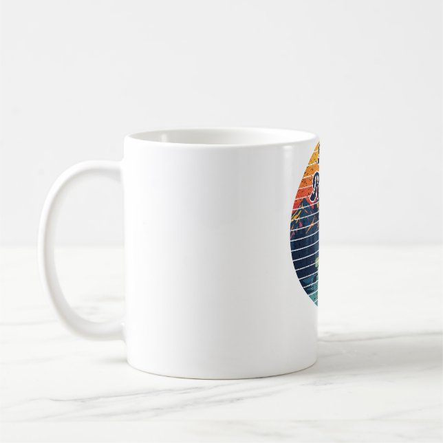 Mug Pêche en Kayak Rame Retro Coucher de Soleil (Gauche)