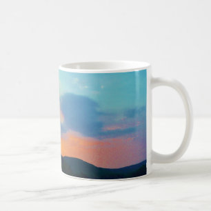 Mug Pêche et coucher de soleil sur le lac de montagne