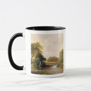 Mug Pêche : Jouant un poisson (huile sur la toile)
