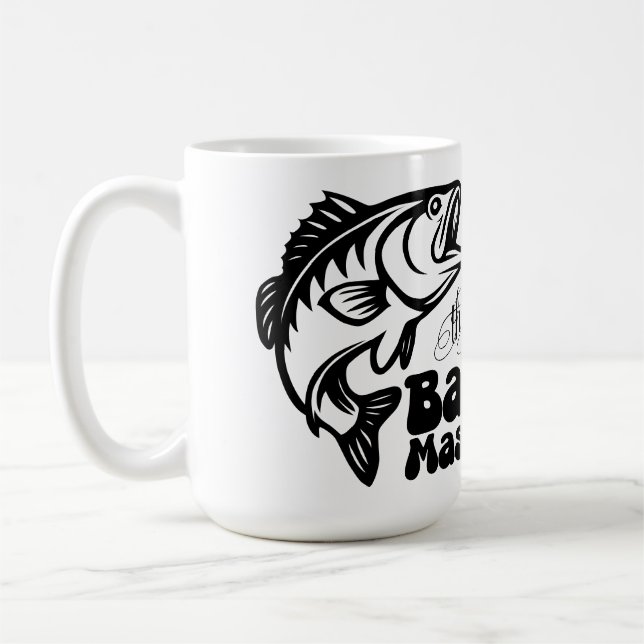 Mug Pêche maître de basse personnalisée SVG (Gauche)