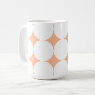 Mug Pêche orangée rétro à pois