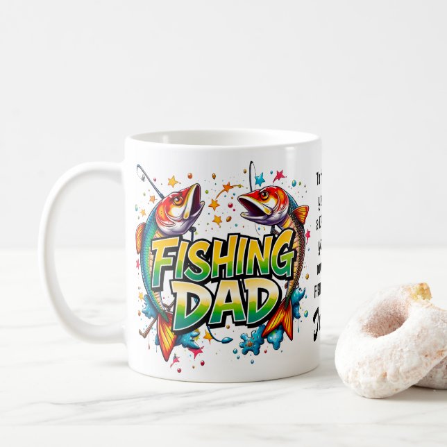 Mug Pêche Papa Fête des pères Poisson Graffiti Citatio (Avec donut)