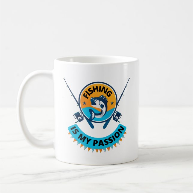 Mug Pêcher c'est ma passion, allons pêcher T-shirt (Gauche)