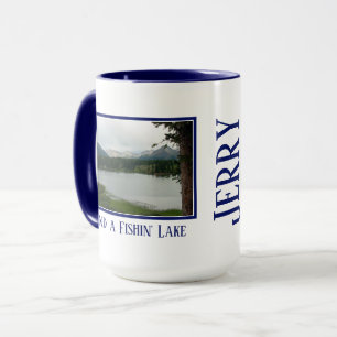 Mug Pêcher la bouillie avec votre nom et votre entrep