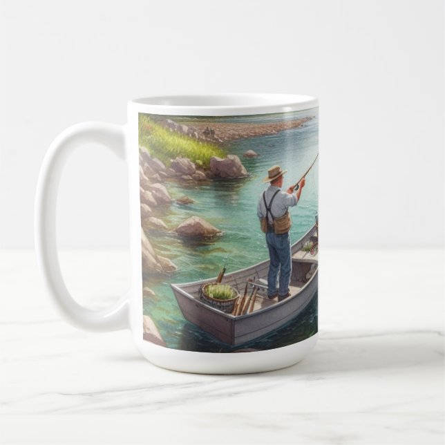 Mug Pêcher Meilleur Papa Café Musique (Gauche)