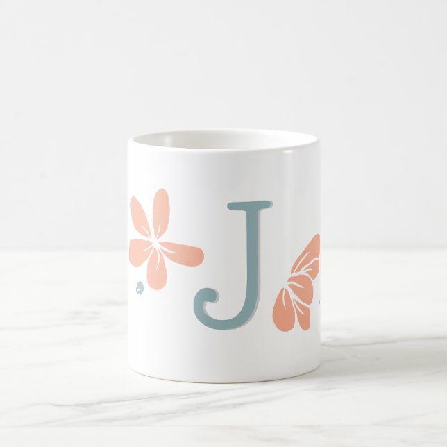 Mug Pêcher Pétale Florale initiale Musique (Centre)