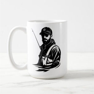 Mug Pêcheur à la mouche personnalisé SVG et canne