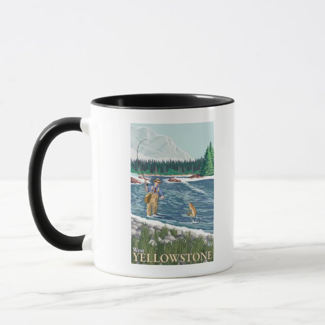 Mug Pêcheur à la mouche - West Yellowstone, Montana (Gauche)