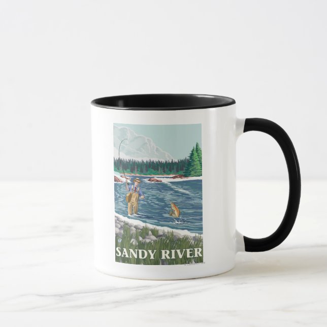 Mug Pêcheur de mouches - Sandy River, Oregon (Droite)