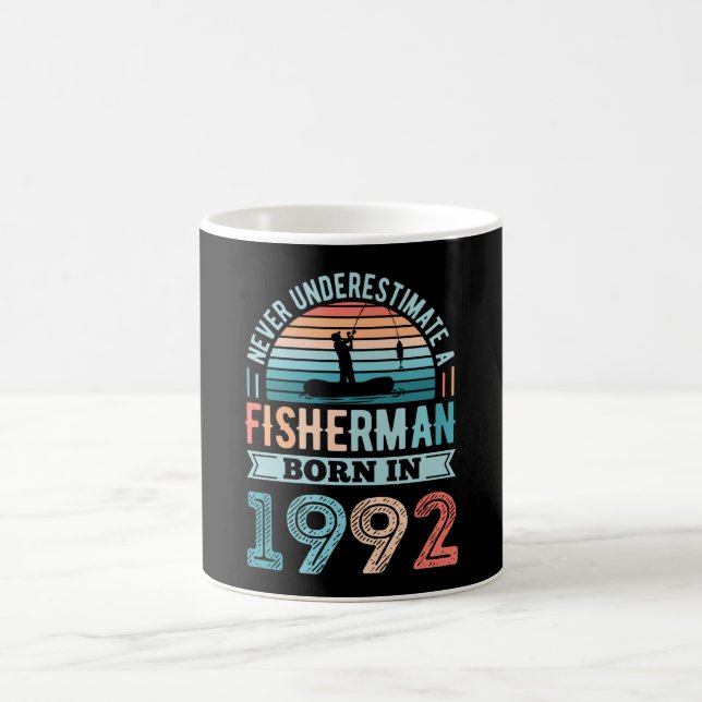 Mug Pêcheur né en 1992 Pêche 30e anniversaire Cadeau (Centre)