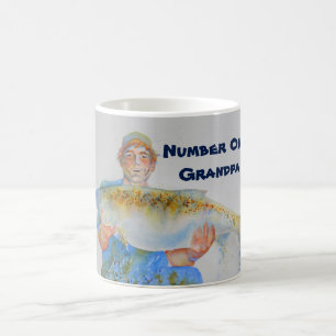 Mug Pêcheur peinture d'aquarelle cadeau de pêche pour