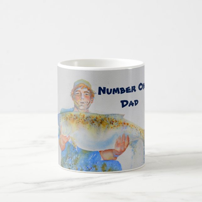 Mug Pêcheur peinture d'aquarelle cadeau de pêche pour  (Centre)