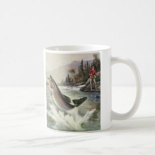 Mug Pêcheur vintage de truite arc-en-ciel Pêche du poi