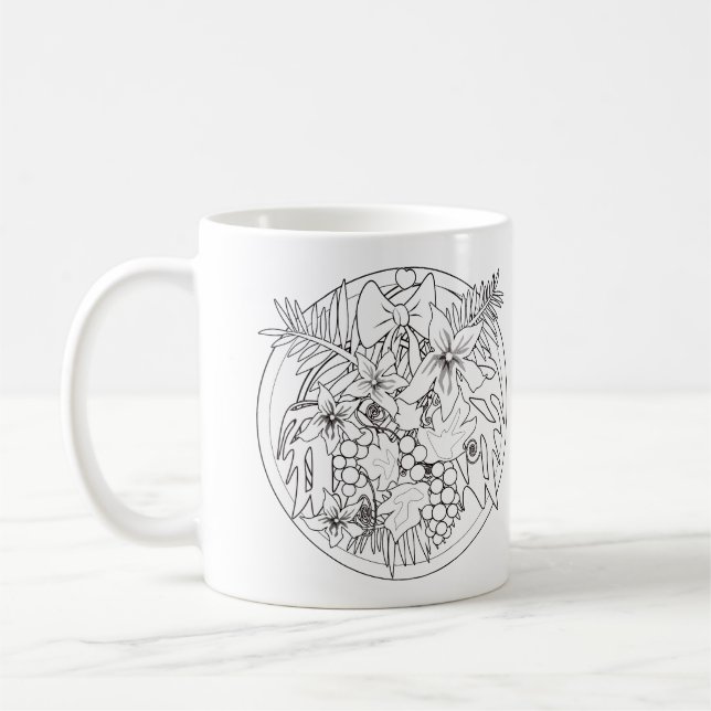 Mug Peignez l'image vous-même d'un motif tropical  (Gauche)