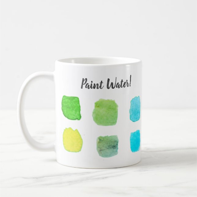 Mug Peindre Eau Aquarelle Artiste Personnalisé Vert (Gauche)