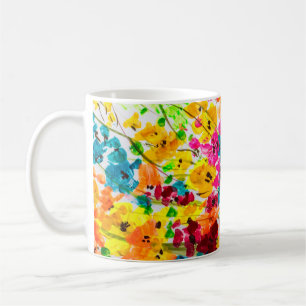Mug peindre peinture fleurs texture, peindre fl brilla
